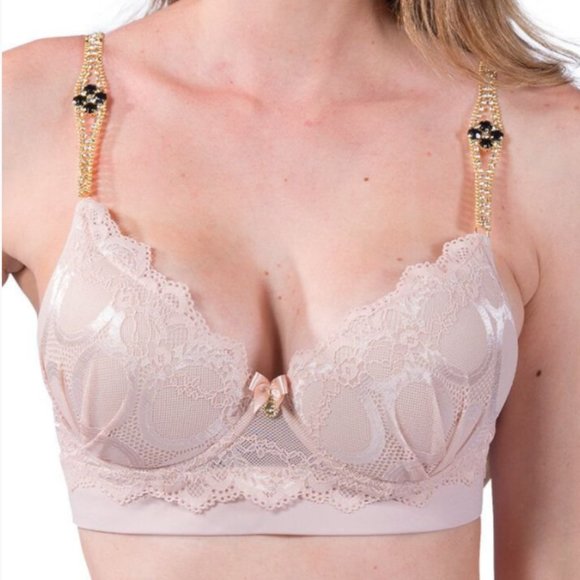 Bra and panties rose with detail on the handles - Picture 2 of 4